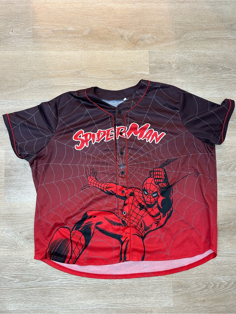 Official Marvel Spiderman Comics Mesh 62 Web Baseball Jersey Peter Parker 5XL